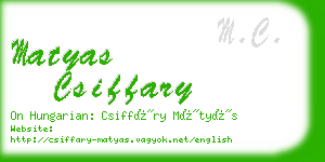 matyas csiffary business card